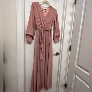 BRAND NEW!! maxi Jessakae size small pink chiffon bridesmaid dress